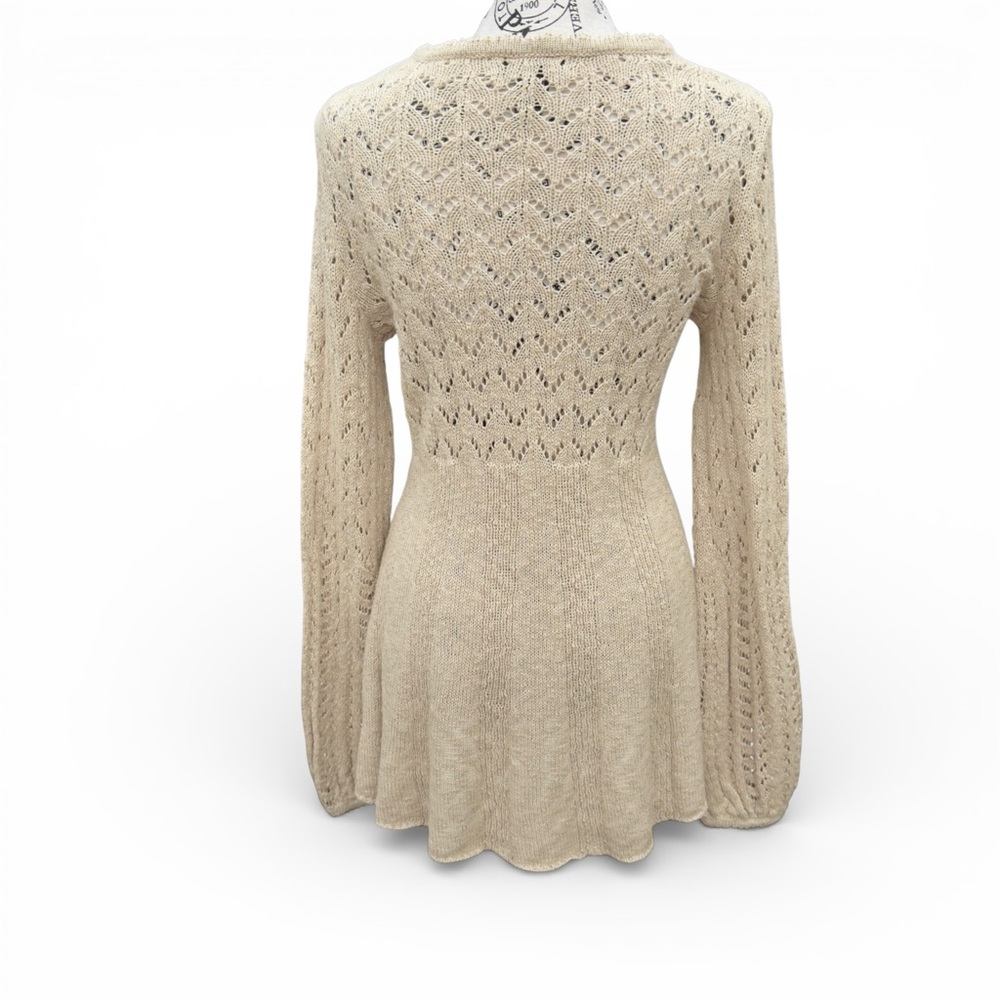 Style & Co NWT Cotton Blend Open Knit XS Lightweight Sweater Dress Cozy Feminine - Picture 3 of 14